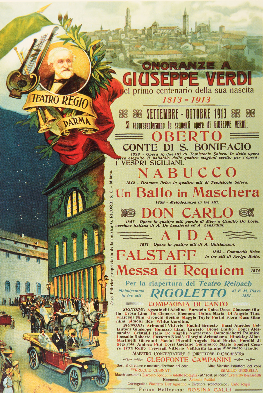POSTER OF THE CELEBRATIONS FOR THE VERDIAN CENTARY OF 1913